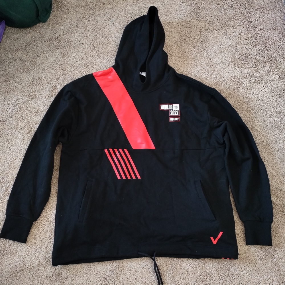 Black Hoodie with Red Accents